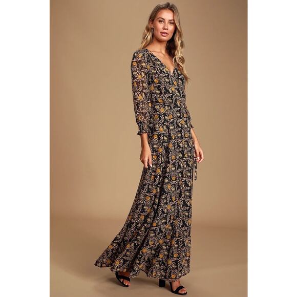 Lulus Floral Wrap Maxi Dress - Picture 4 of 9